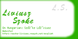 liviusz szoke business card